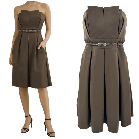 Black Halo Dresses & Skirts - Black Halo Dress Womens Small Pleated Belted Pockets Cocktail Formal Glam NEW